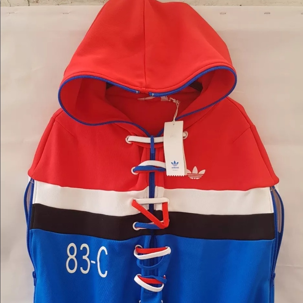 Adidas Rare Unisex Blueazur Bluebird Hooded Jacket